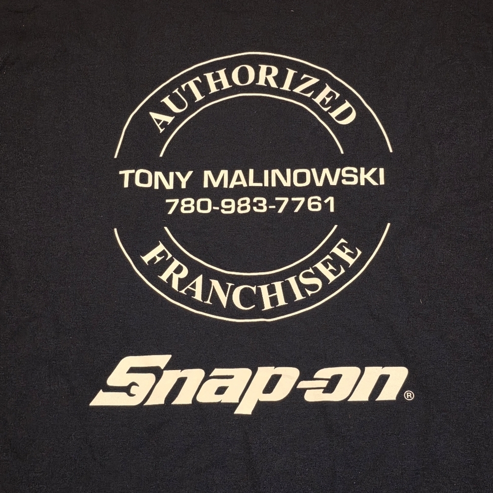 BNWT Vintage 90s Snap-On Tools T-Shirt Navy Blue Men’s Large Fruit of the Loom